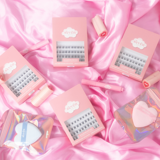 heart powder puff - pink